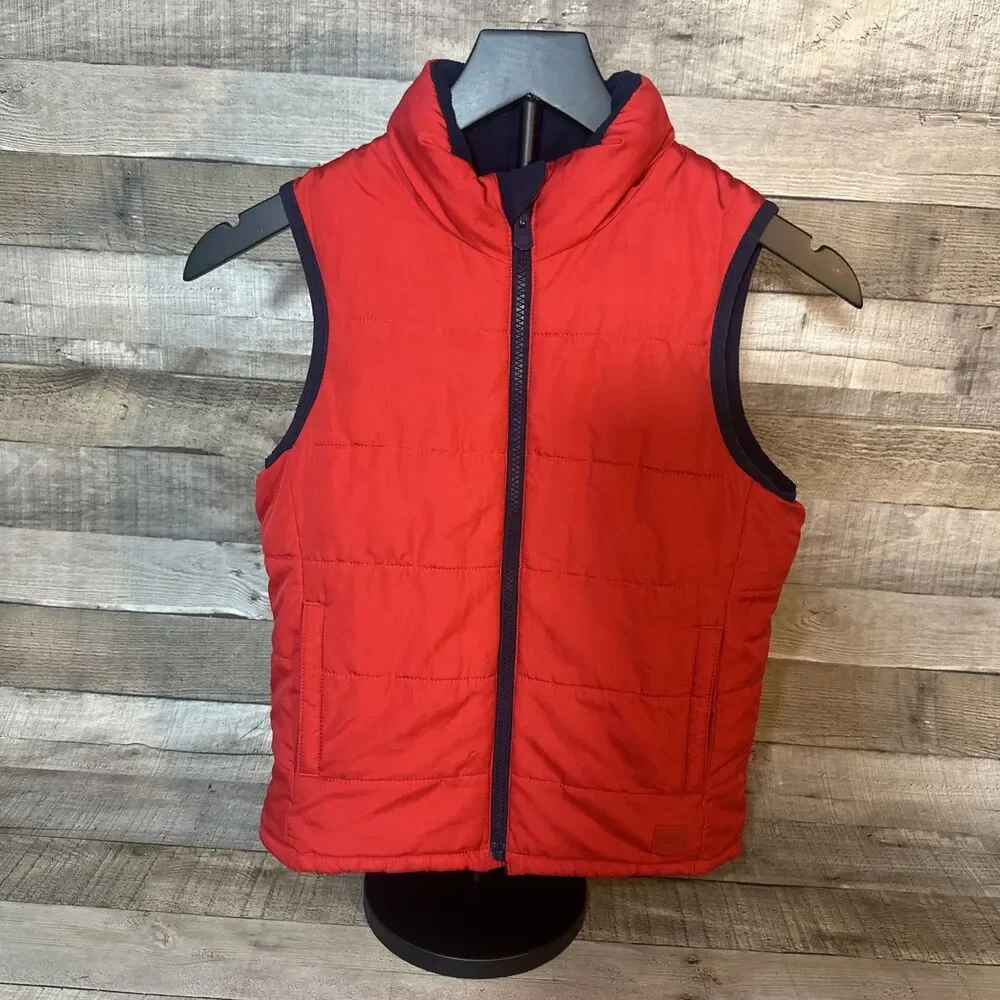 GAP Kids Red Puffer Vest Size Small 6-7 Full Zip Lined Great Condition